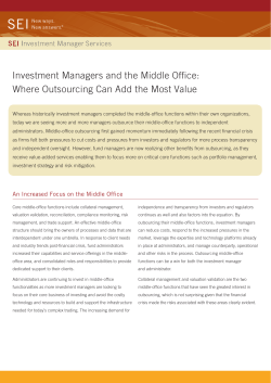 Investment Managers and the Middle Office