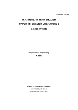 (Hons.) III Year English Lord Byron1