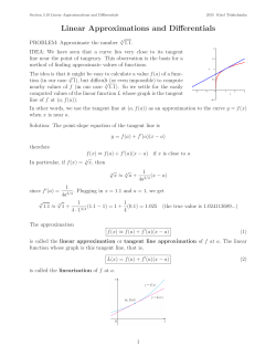 Linear Approximations and Differentials