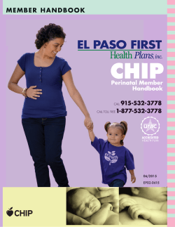 CHIP Perinatal Member Handbook - El Paso First Health Plans Inc.