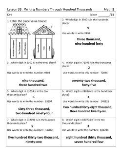 Lesson 33: Writing Numbers Through Hundred Thousands Math 2