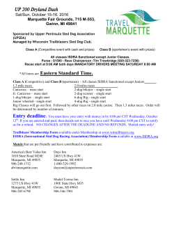 UP 200 Dryland Dash *All times are Eastern Standard Time.