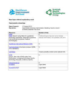 Haemostatic dressings - Healthcare Improvement Scotland