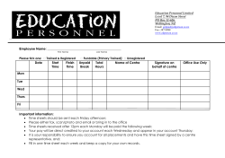ECE Timesheet - Education Personnel