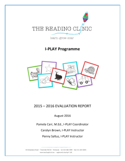 I-PLAY Programme - The Reading Clinic