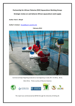 Partnership for African Fisheries (PAF) Aquaculture