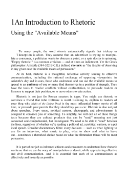 1An Introduction to Rhetoric