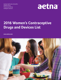2016 Women`s Contraceptive Drugs and Devices List