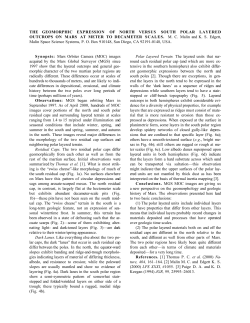 THE GEOMORPHIC EXPRESSION OF NORTH VERSUS SOUTH