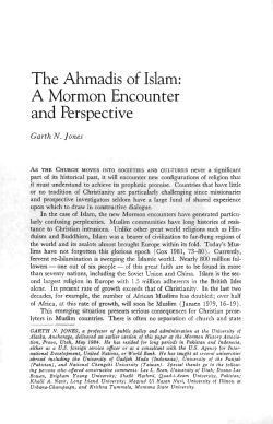 The Ahmadis of Islam: A Mormon Encounter and Perspective