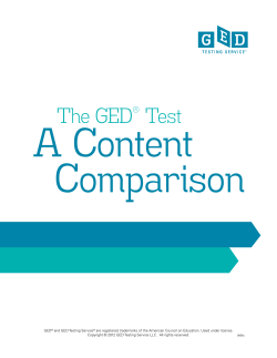 The GED &reg; Test: A Content Comparison