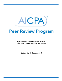 Questions and Answers About the AICPA Peer Review Program