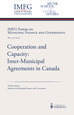 Cooperation and Capacity: Inter-Municipal Agreements in Canada