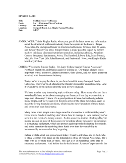 ANNOUNCER: This is Ringler Radio, where you get all the latest