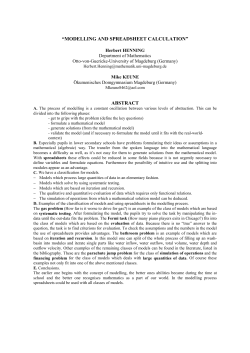 modelling and spreadsheet calculation