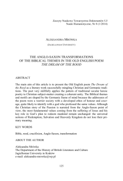 The Anglo-Saxon transformations of the Biblical themes in the