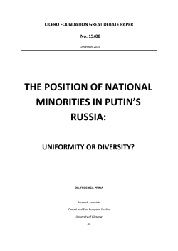 the position of national minorities in putin`s russia
