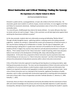 Direct Instruction and Critical Thinking