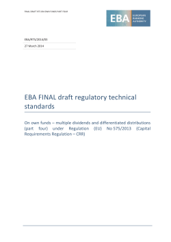 RTS on Own Funds &ndash; Multiple Dividends and Differentiated