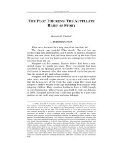 The Plot Thickens: The Appellate Brief as Story