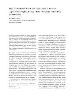 How Do Children Who Can`t Hear Learn to Read an Alphabetic