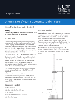 Determination of Vitamin C Concentration by