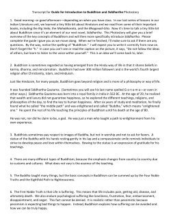 Transcript for Guide for Introduction to Buddhism and Siddhartha