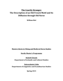 The Courtly Stranger: The Description of an Old French Motif