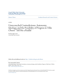Autonomy, Ideology, and the Possibility of Progress in Tillie Olsen`s