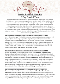 Best in the South Namibia 8 Day Guided Tour