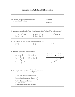 Geometry Non-Calculator Skills Inventory