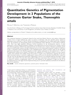 Quantitative Genetics of Pigmentation Development in 2 Populations