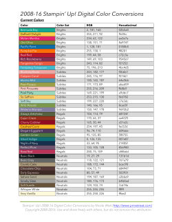 2008-16 Stampin` Up! Digital Color Conversions