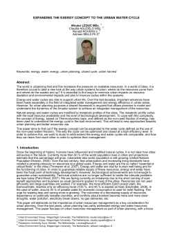 Expanding the exergy concept to the urban water cycle