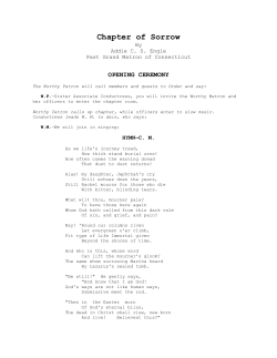 Chapter of Sorrow - Order of the Eastern Star