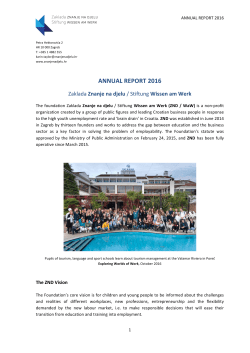 annual report 2016 - Zaklada Znanje na djelu