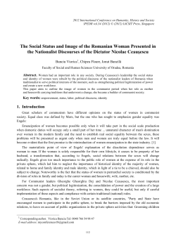 The Social Status and Image of the Romanian Woman