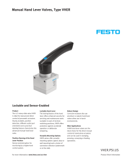 Manual Hand Lever Valves, Type VHER