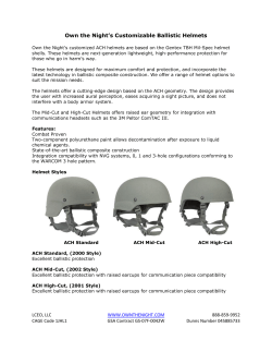 Custom Helmet Data Sheet