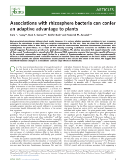 Associations with rhizosphere bacteria can confer an adaptive