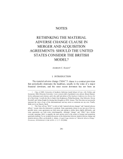 notes rethinking the material adverse change clause in merger and