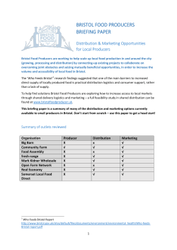 BRISTOL FOOD PRODUCERS BRIEFING PAPER