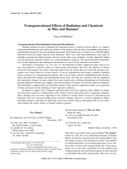 Transgenerational Effects of Radiation and Chemicals in Mice and
