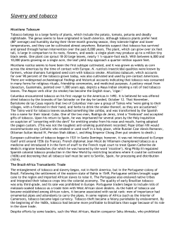 Slavery and tobacco
