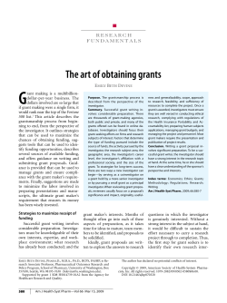 The art of obtaining grants