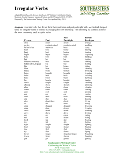 Irregular verbs - southeastern.edu
