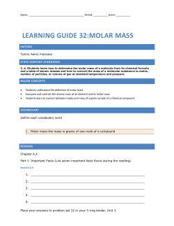 Workbook 32: Molar Mass