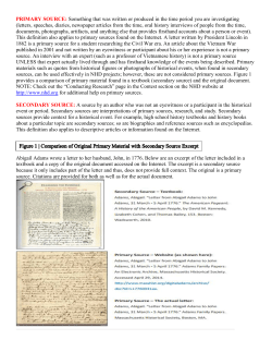 Primary - Secondary Source Explanation