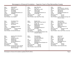 Newspapers of General Circulation ~ Superior Court of San