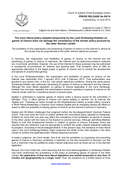 Court of Justice of the European Union PRESS RELEASE No 85/14